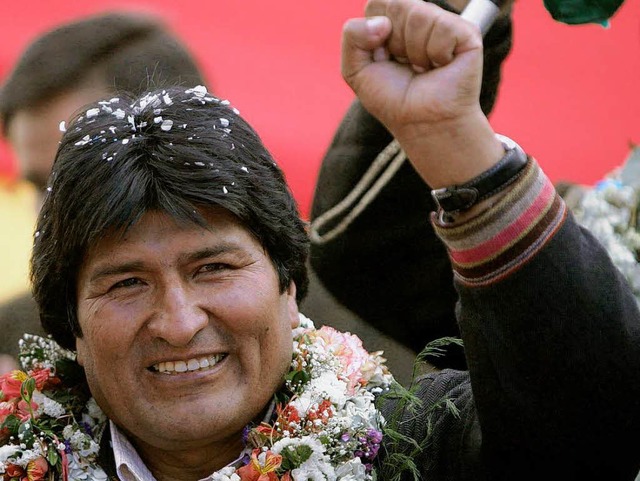 Boliviens linksgerichteter Prsident Evo Morales   | Foto: DPA