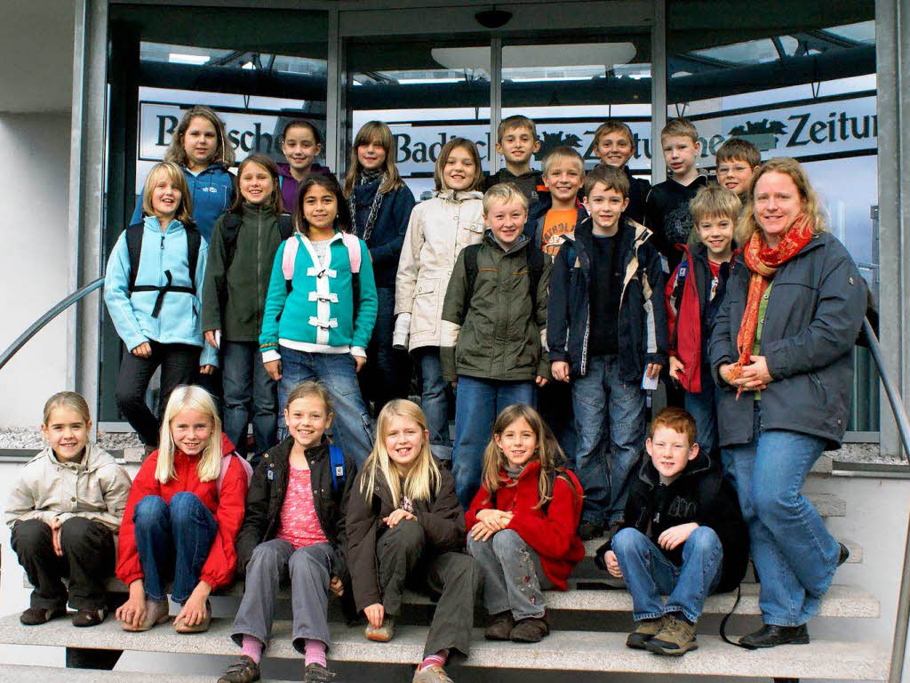 Die Klasse 4 der Grundschule aus Bleibach-Gutach mit ihrer Lehrerin Selina Christoph