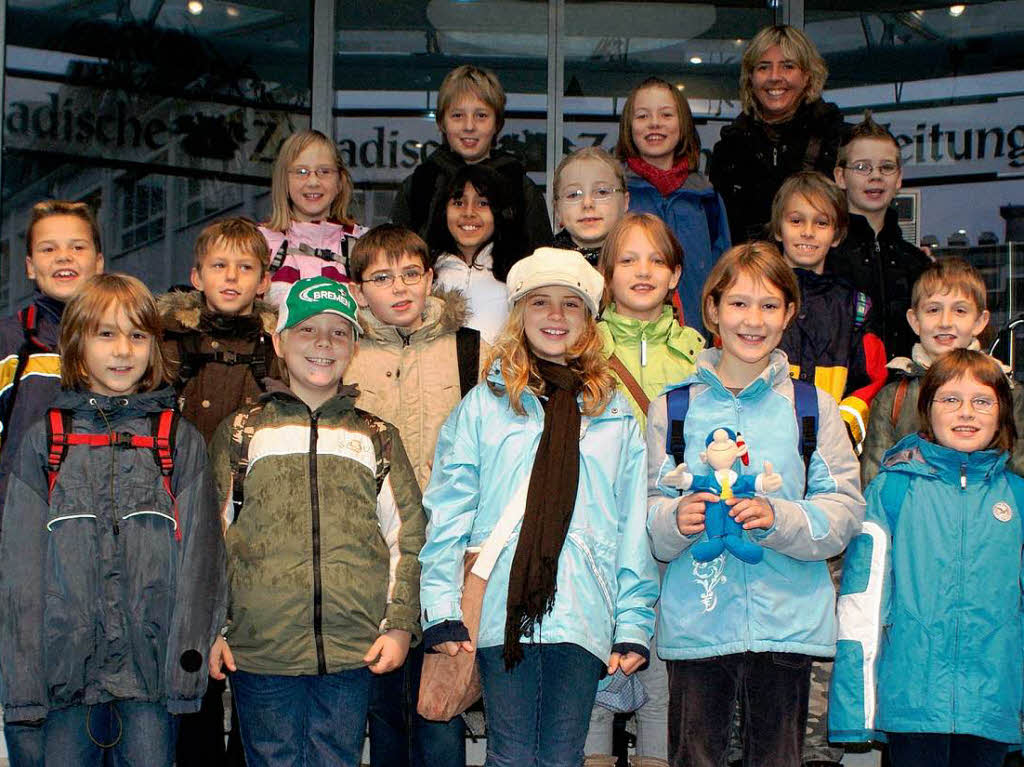 Die Klasse 4a der Grundschule aus Whyl mit ihrer Lehrerin Frau Dotterweich