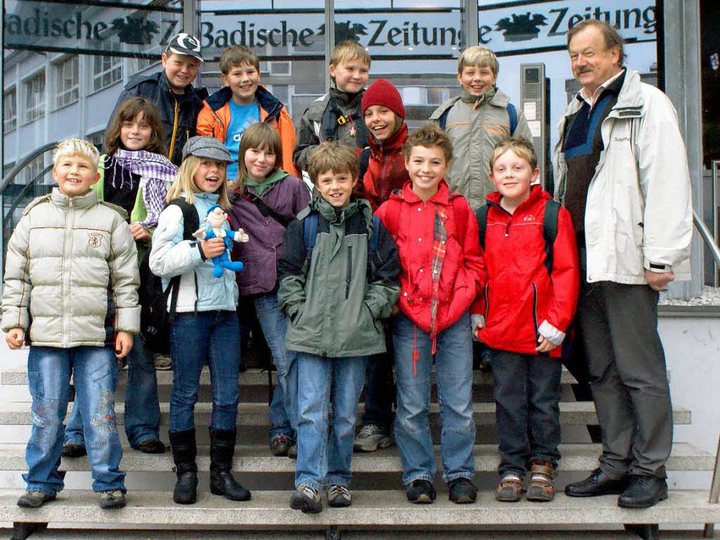 Die Klasse 4 der Grundschule aus Malsburg-Marzell mit ihrem Lehrer Herr Staudner