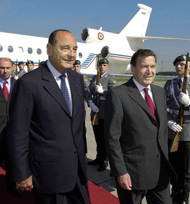Der Lahrer Flughafen ist politische Pr... Frankreichs Staatsprsident  Chirac.   | Foto: bamberger