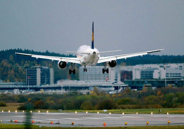 Landeanflug auf den Flughafen Zrich.   | Foto: dpa