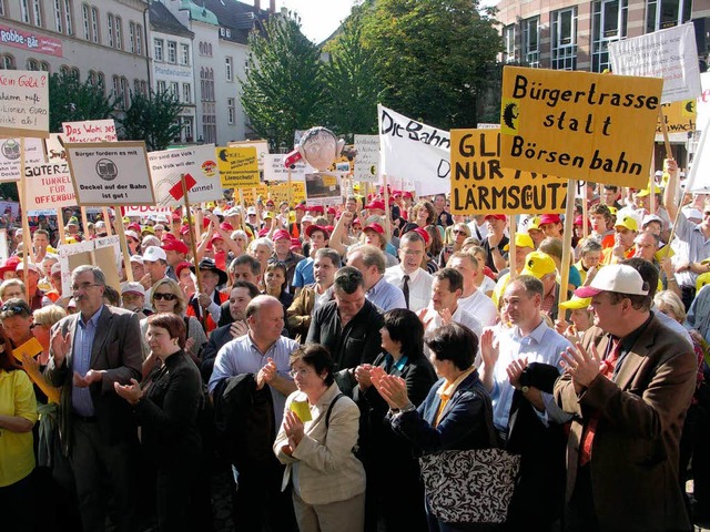Die IG Bohr bei ihrer Demonstration  im Oktober 2007 in Freiburg.  | Foto: Jens Kitzler