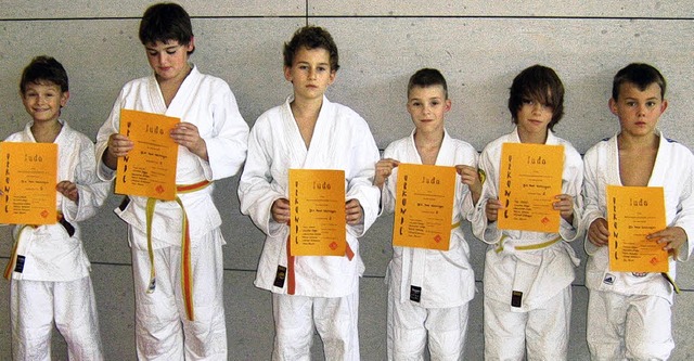 In der Besetzung Timo Mertel, Sven Bau... U-12-Judokas Hochrhein-Vizemeister.    | Foto: BZ