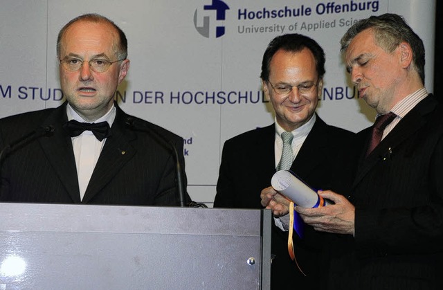Freude ber die neue Stiftungsprofessu..., Wolfgang Bruder und Pierre Lederer.   | Foto: siefke