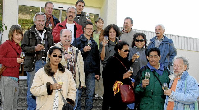 Eine  Gruppe  aus Nicaragua war zu Gas...den  mit einem Glschen Wein begrt.   | Foto: herbert trogus