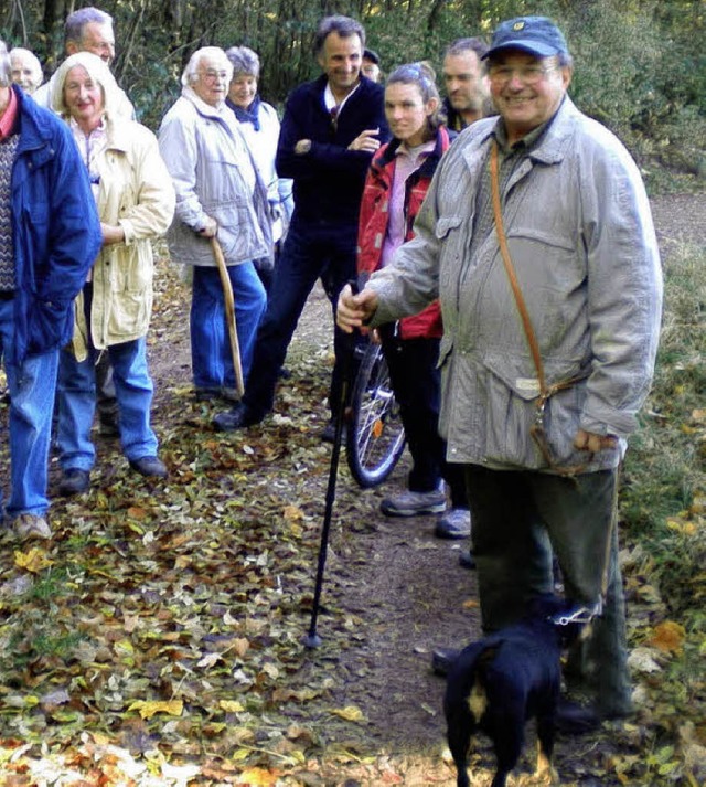 Waldbegehung der Freien Whler mit Jagdpchter Walter Schlatterer.   | Foto: BZ