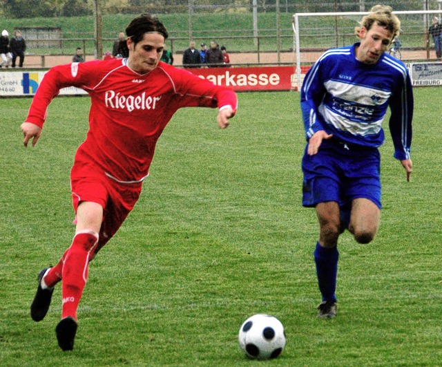 Der Ausgleichstreffer von Johannes Fia...em Bahlinger SC nicht zu einer Wende.   | Foto: Ehret