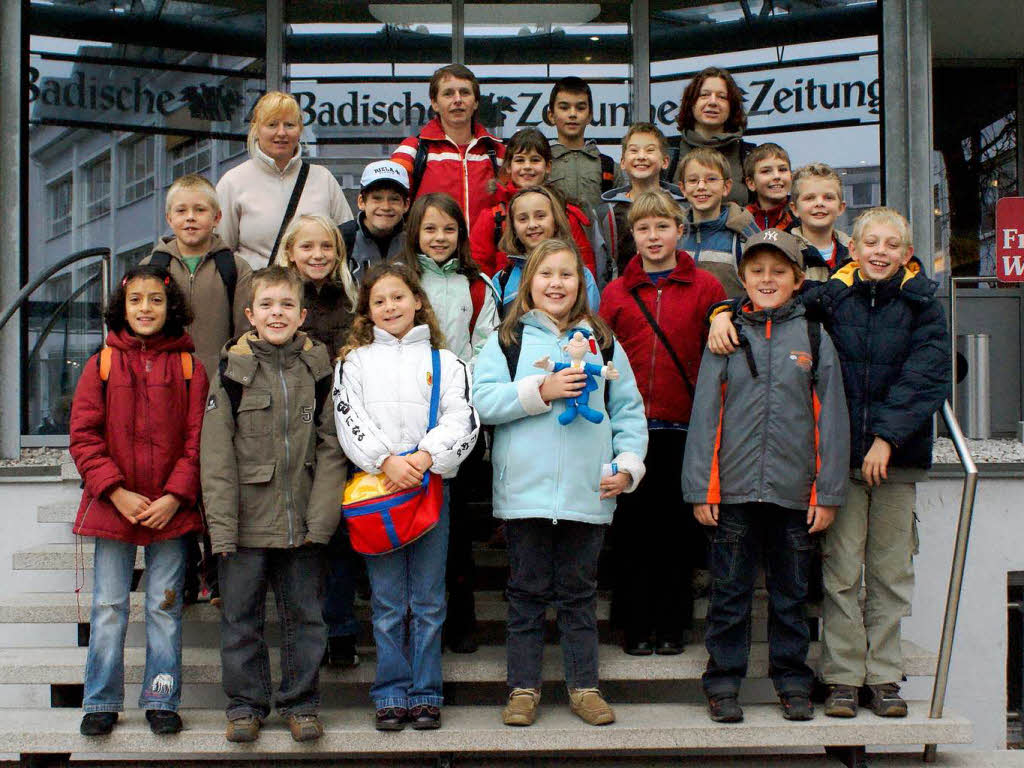 Die Klasse 4 der Grundschule Broggingen aus Herbolzheim mit ihrer Lehrerin Frau Hetzschold