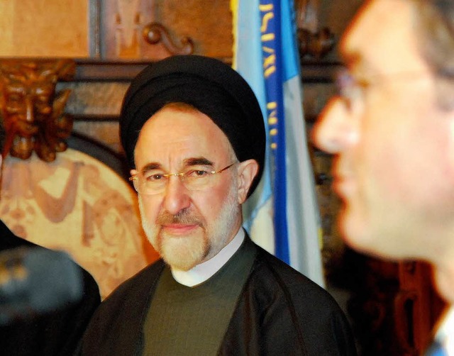 Mohammed Khatami am 28. Oktober im Freiburger Rathaus  | Foto: Michael Bamberger