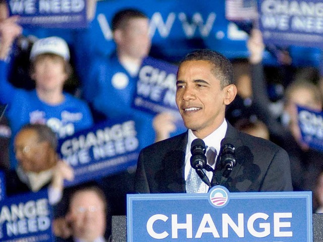 Change, Wechsel &#8211; das Leitmotiv in Obamas Wahlkampf.  | Foto: dpa