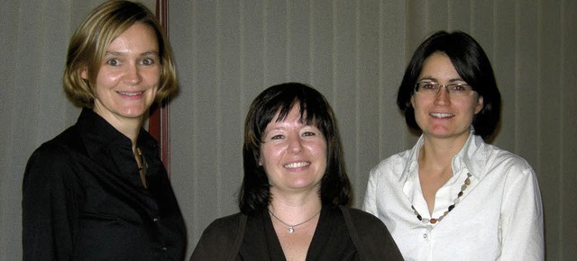 Meike Kuhn, Angela Attenhauser und Sim...ma Bewerbung und Vorstellungsgesprch.  | Foto: Heike Armbruster