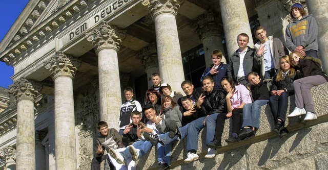 Die Klasse 9b der Grund- und Hauptschule Sulz verbrachte vier Tage in Berlin.   | Foto: BZ