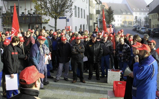 Auch in Brunlingen traten Metaller in den Warnstreik.   | Foto: Maier