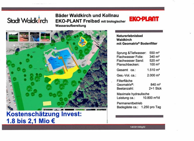 Vorschlag von Eko-Plant fr die Sanier... Waldkircher Schwimmbades als Naturbad  | Foto: Eko-Plant