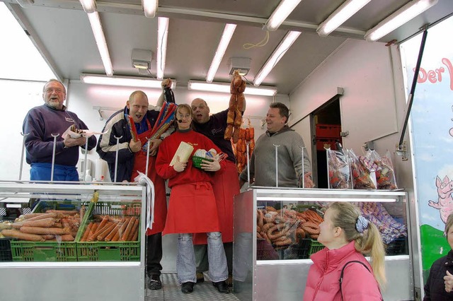 Holsteiner Friesenmarkt, Marktschreier auf Tour  | Foto: Sarah Nagel