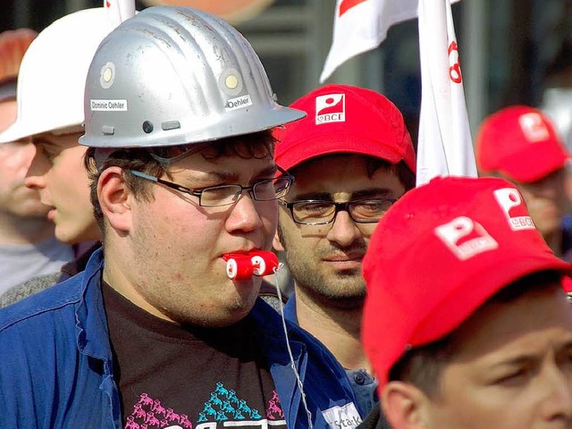 Allen Grund, auf die Strae zu gehen, .... Starck angesichts des Stellenabbaus.  | Foto: Elisabeth Frieling