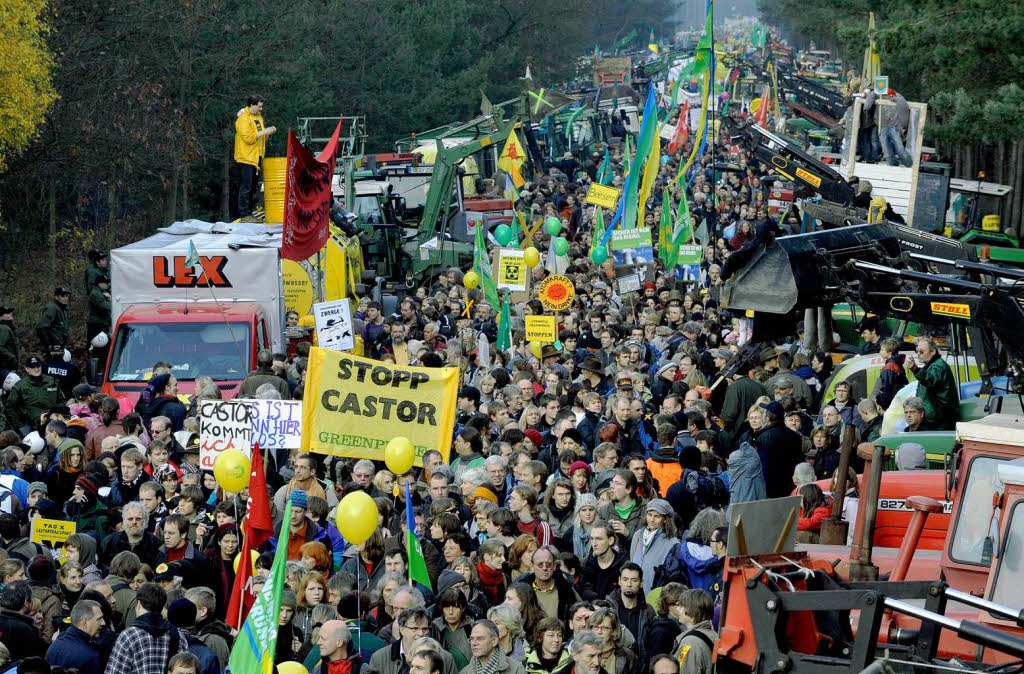 Demonstration gegen den Atommlltransport aus Frankreich