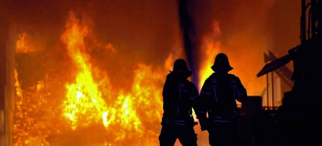 Einer Wand aus Flammen sahen sich die ...erhallen in Niederrimsingen gegenber.  | Foto: patrick seeger