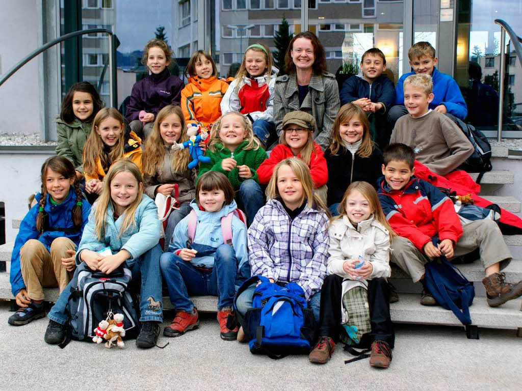 Die Klasse 4b der Markgrafengrundschule aus Tiengen mit ihrer Lehrerin Frau Bsinger