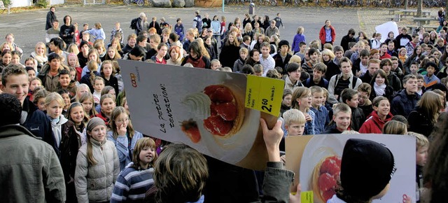 Streik statt Unterricht: Am Kant-Gymna...inen Ausstand Ausdruck zu verleihen.    | Foto: Frey