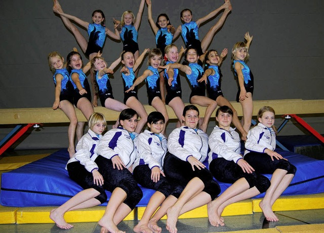 Alle Wettkmpferinnen bei der Gaumeisterschaft in Teningen 2008  | Foto: Verein