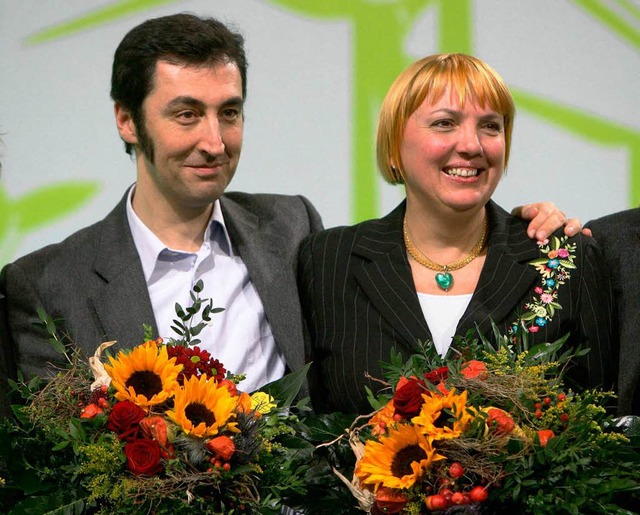 Das neue Fhrungsduo der Grnen: Cem zdemir und Claudia Roth.  | Foto: dpa