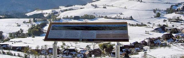Blick vom Schanzenweg beim  evangelisc... Im Vordergrund eine der Info-Tafeln.   | Foto: Minifossi AG
