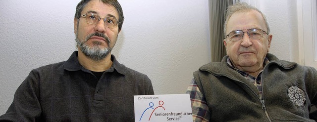 Guenter Klein und Eugen Wimmer  mit dem Logo   | Foto: Marius Alexander