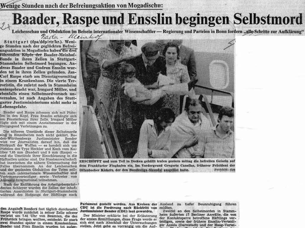 …und die in Haft sitzenden Kpfe der RAF begehen Selbstmord…