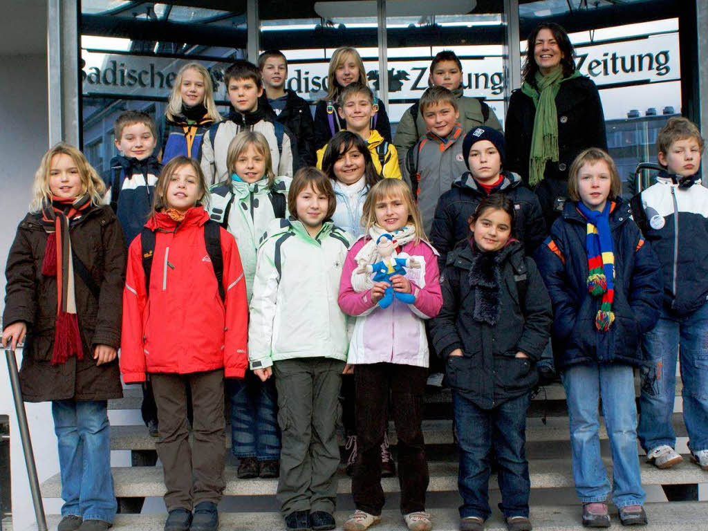 Die Klasse 4b der Nikolaus-Christian-Sander-Schule aus Kndringen mit ihrer Lehrerin Frau Ehlert