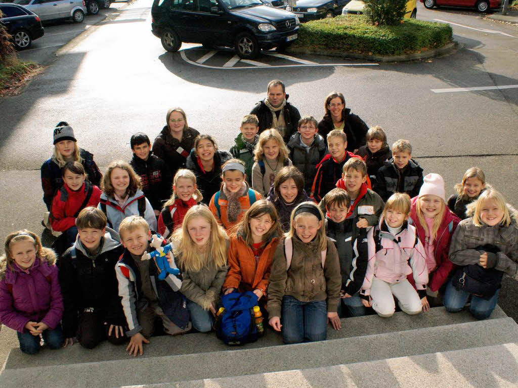 Die Klasse G4 der Hans-Thoma-Schule aus Laufenburg mit ihrer Lehrerin Frau Joos