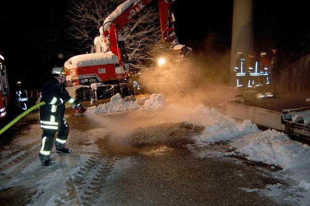 Hackschnitzelanlage in Flammen