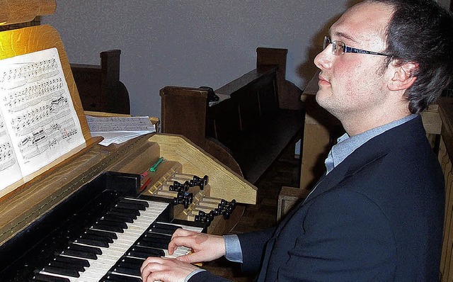 Als Musiker will Eduard Wagner seinen ...schnen Abend mit Orgelmusik schenken.  | Foto: Michael Kllner