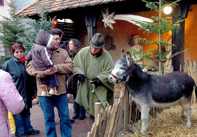 Die lebende Krippe am Storchenturm ist...ichen der Adventszeit in Lahr gworden.  | Foto: Wolfgang Knstle