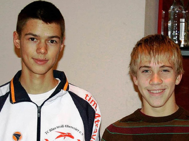 Tennis-Junioren U 18: links Bezirksmei...r Adrian Obert (beide TC BW Oberweier)  | Foto: Verband