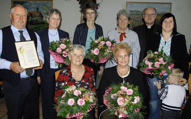 Die Geehrten bei der Ccilienfeier des Sasbacher Kirchenchors.  | Foto: Vitt