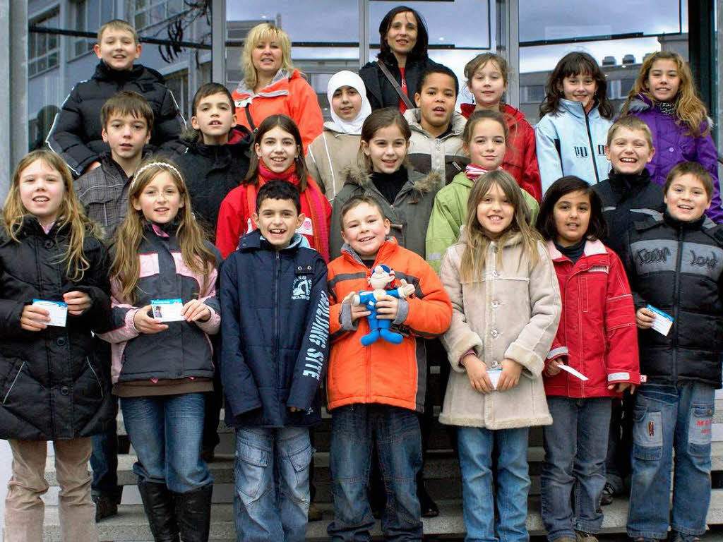 Die Klasse 4a der Vigeliusschule I aus Freiburg mit ihrer Lehrerin Frau Lorenz