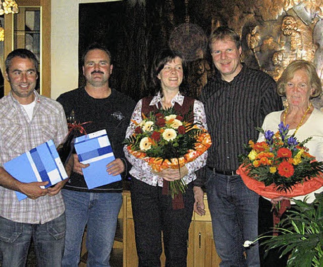 Thomas Wernet, Wolfgang Blust, Christi...tin Ruf sowie Seniorchefin Maria Ruf.   | Foto: ZVG