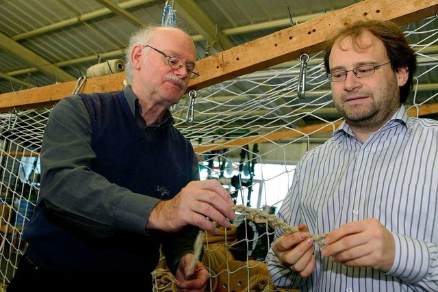 Beherrschen    das Seilmacherhandwerk ...neration:  Peter (links) und Erik Frey  | Foto: Sandra DEcoux-Kone