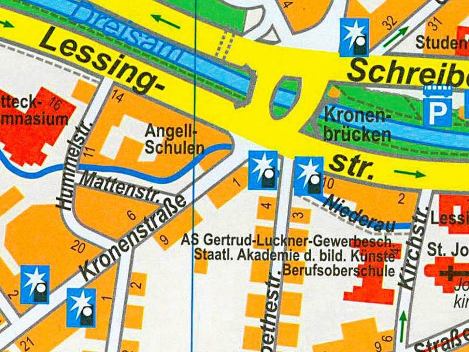 Freiburger Stadtplan erstmals mit Blitzern - Freiburg - Badische Zeitung