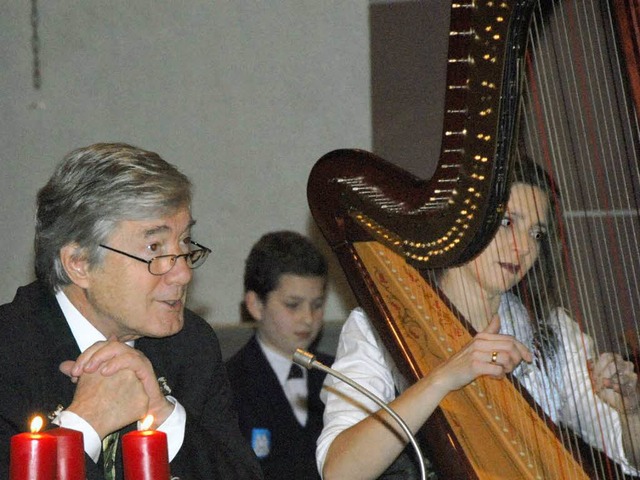 Lesung (Christian Wollff) und Harfenkl...r) verbanden sich sinnvoll <ppp></ppp>  | Foto: Markus Zimmermann-Drkop