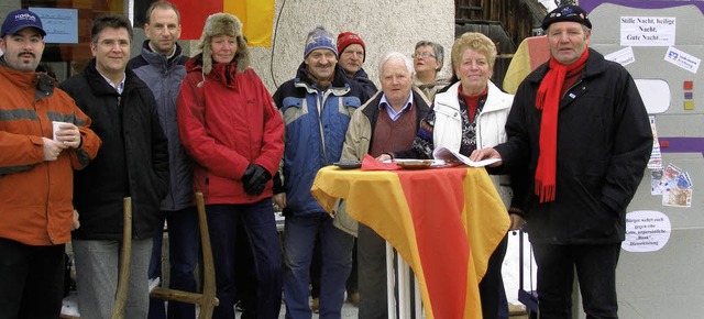 Brgerprotest: Gegen den Abzug der Banken gab es in Rtenbach eine Kundgebung.   | Foto: Liane Schilling