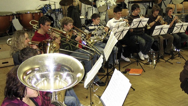 Die Jungmusiker proben fleiig, um am ...sprechendes Konzert bieten zu knnen.   | Foto: BZ