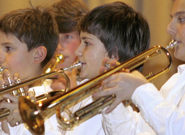 Mit Eifer bei der Sache: junge Musiker der Stadtkapelle   | Foto: Heidi Fssel