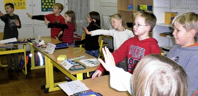 Klare Krpersprache: Wie diese funktio...ernten Kinder der Grundschule Wiechs.   | Foto: Privat