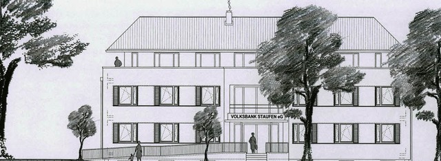 Das knftige Verwaltungszentrum der Volkbank Staufen an der Schladererstrae   | Foto: Zeichnung: Architekturbro Ruch