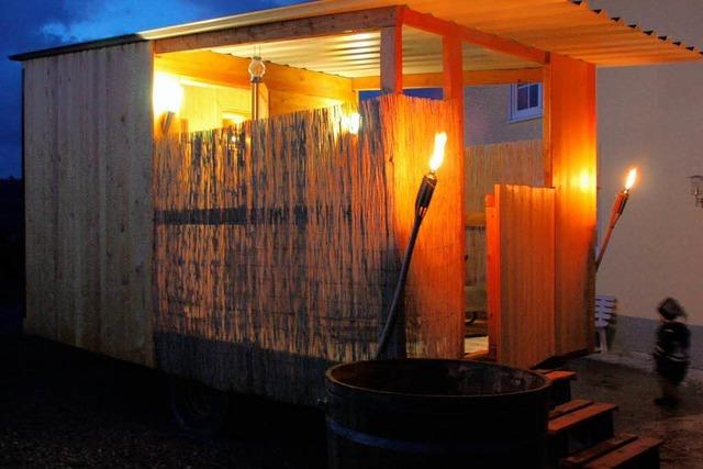 Mobile Rebhusle-Sauna fr Touristen