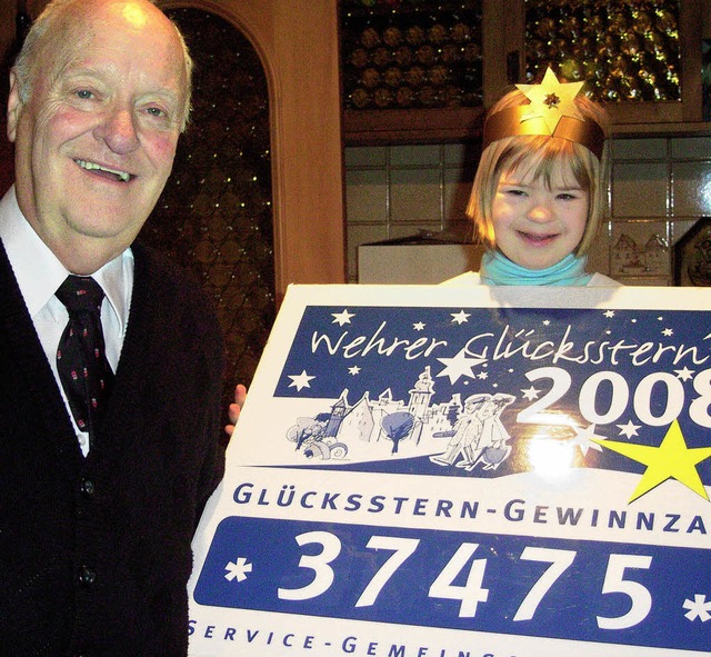 Glcksengel: Anna Marte zog  gemeinsam...innnummer der Glckssternaktion 2008.   | Foto: JRN KERCKHOFF