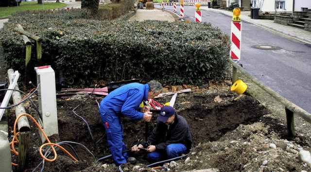 Hier wird lnger gebuddelt als geplant...ende Dietenbachstrae in Kirchzarten    | Foto: Monika Rombach